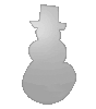 Polystyrolplatte in Schneemann-Form konturgefräst <br>einseitig 4/0-farbig bedruckt