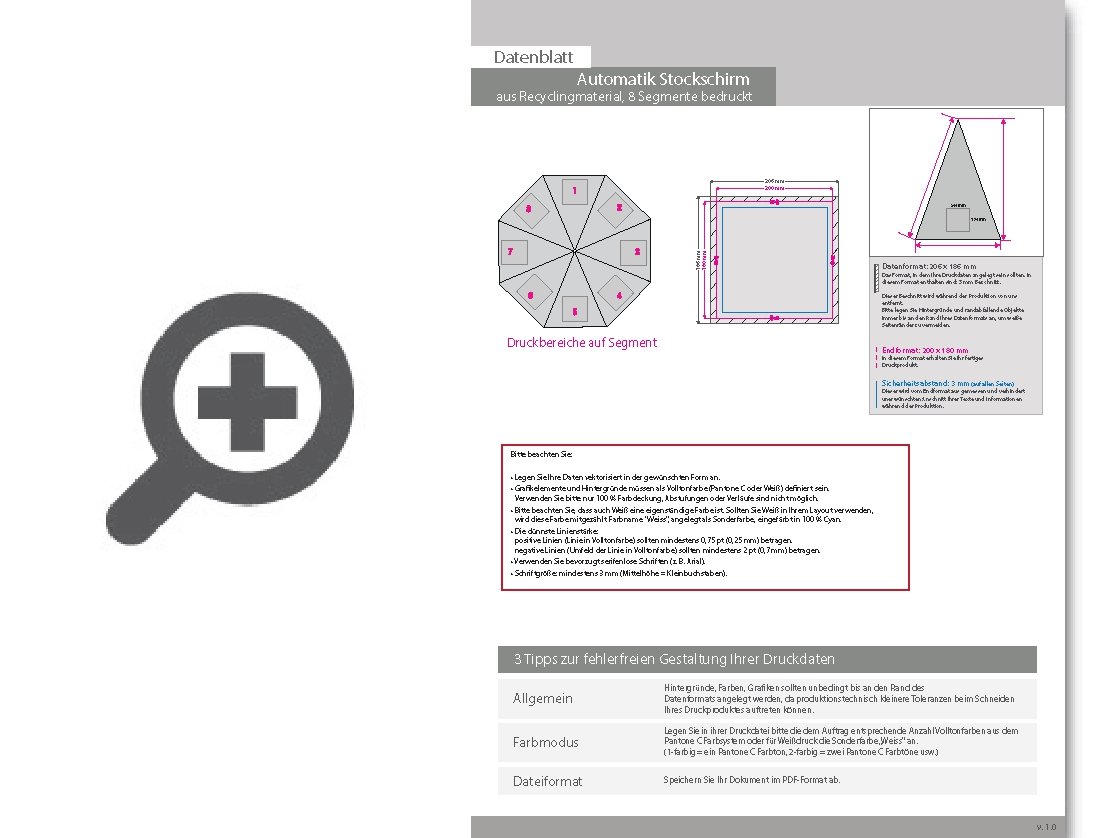 Product Bild automatik_stockschirm_aus_recyclingmaterial__1-farbig__8_segmente_bedruckt