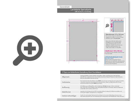Product Bild laminierte_speisekarte_din_a6_(10_5_cm_x_14_8_cm)__einseitig_bedruckt