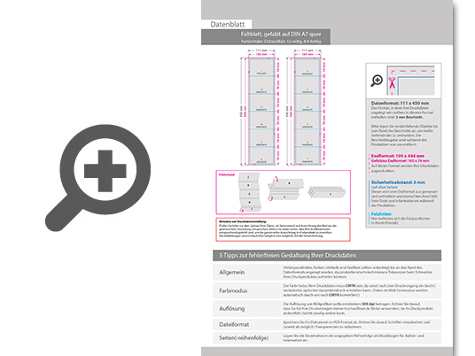Product Bild faltblatt__gefalzt_auf_din_a7_quer__horizontaler_zickzackfalz__12-seitig