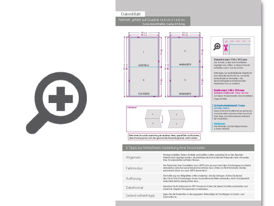 Product Bild faltblatt__gefalzt_auf_quadrat_14_8_cm_x_14_8_cm__horizontaler_mittelfalz__4-seitig