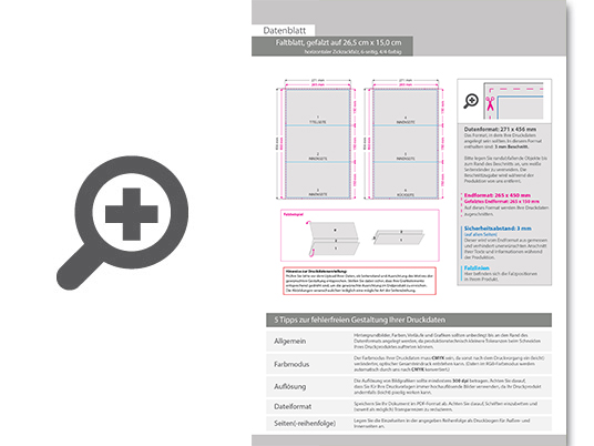 Product Bild faltblatt__gefalzt_auf_26_5_cm_x_15_0_cm__horizontaler_zickzackfalz__6-seitig