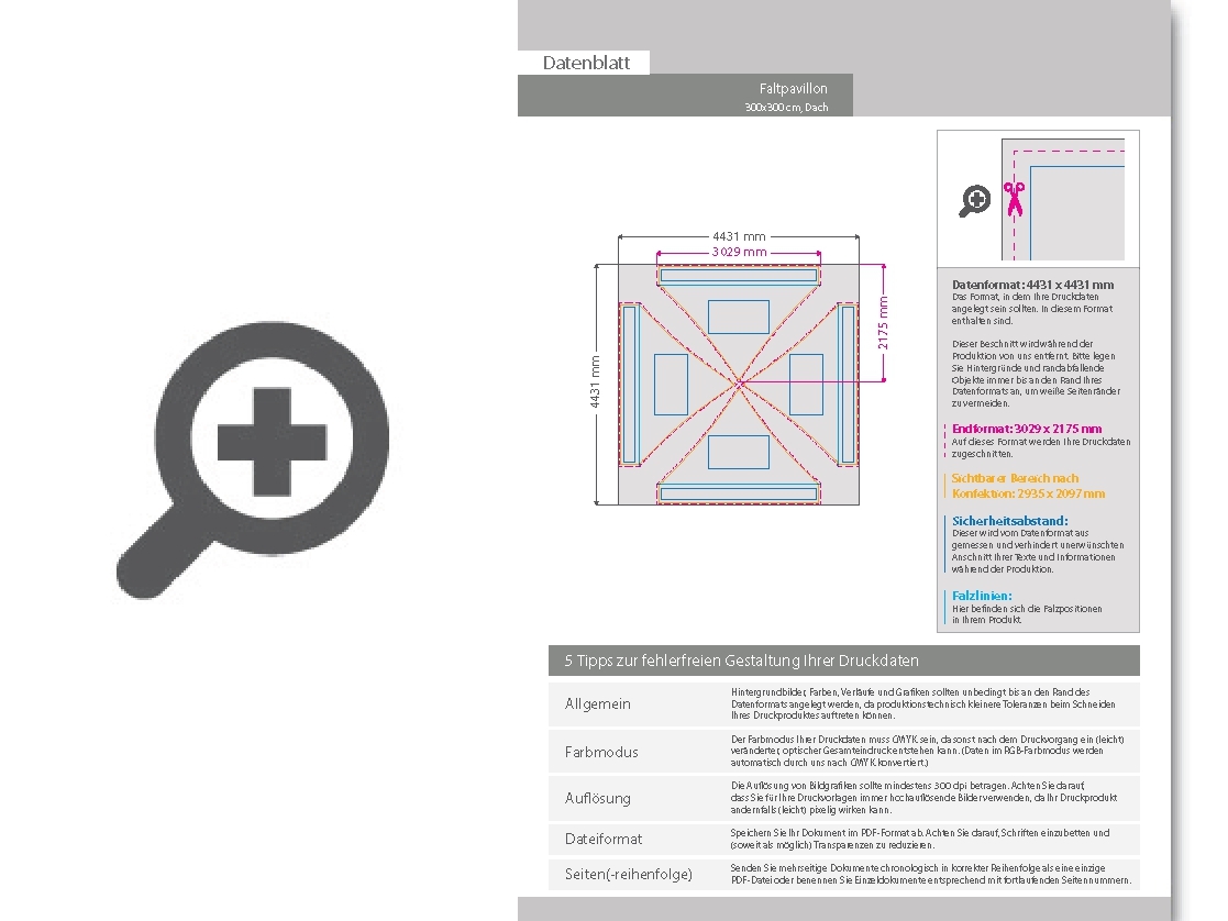 Product Bild ersatzdruck_dach_f__r_faltzelt_faltpavillon_300_x_300_cm__einseitig_bedruckt