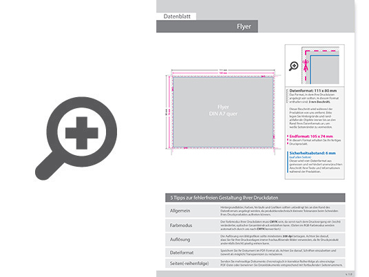 Product Bild flyer_din_a7_quer_(10_5_cm_x_7_4_cm)__einseitig_bedruckt