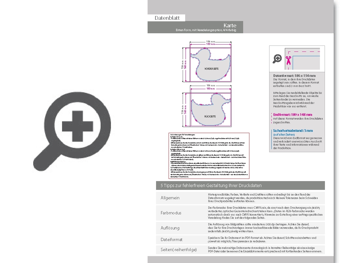 Product Bild weihnachtskarten_stanzform_ente_mit_hei__folienpr__gung_gold